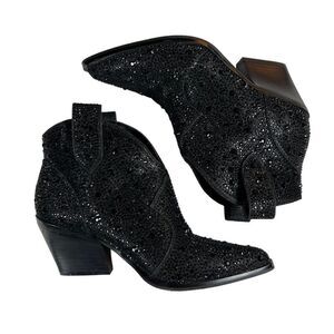 Jessica Simpson Zadie Black Rhinestone Western Booties